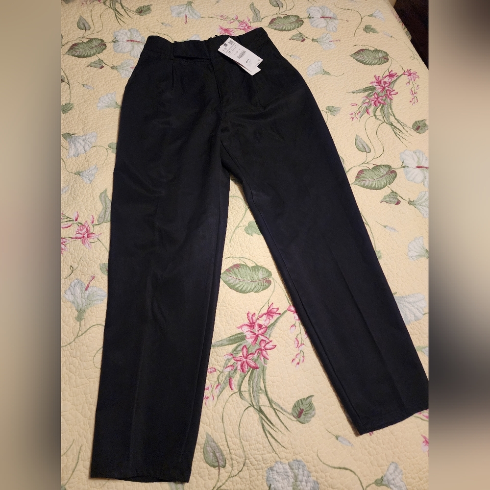Zara BNWT Black High Waisted Trousers Straight Leg M
